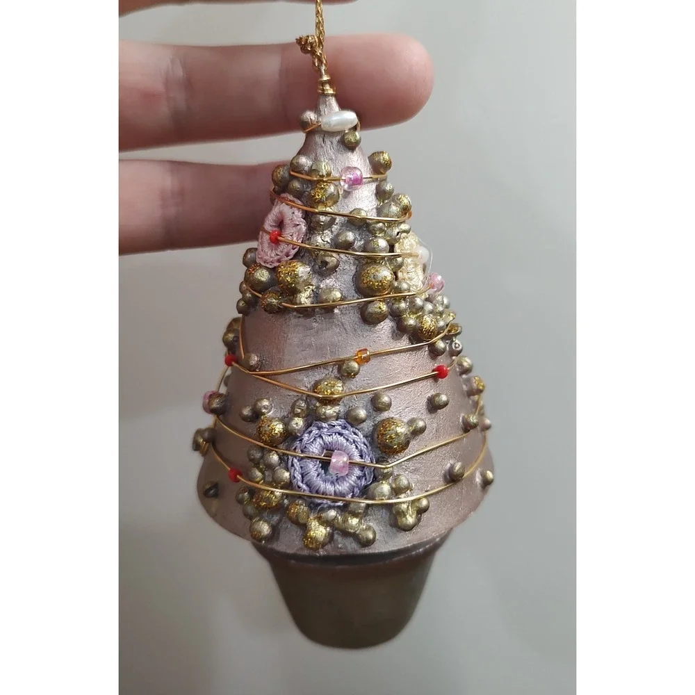 Susan Torrence Inspired Purple Christmas Ornament Lot Of 6 Teardrop Tree Ball